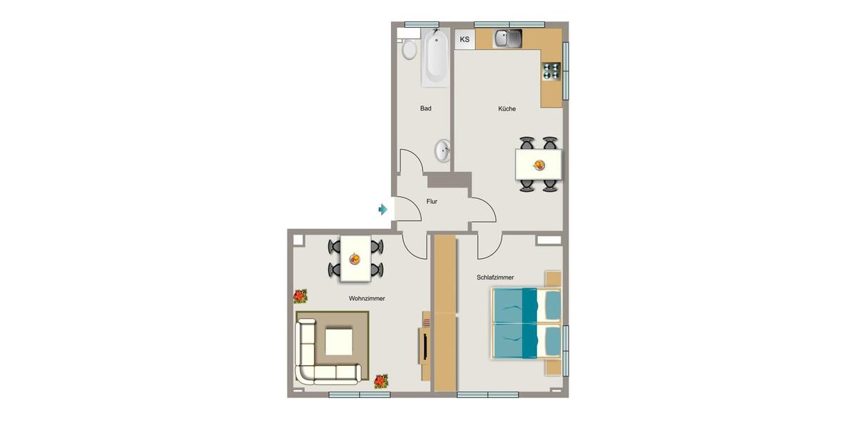 Erdgeschoßwohnung Herne Baukau - 2.5 Zimmer, 57 m&sup2;, 378&euro; | Angebot:26672565