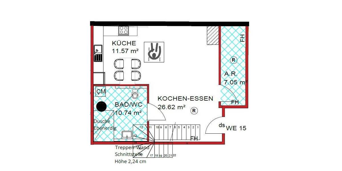 Etagenwohnung Oberhausen Altstadt-Süd - 2 Zimmer, 115 m&sup2;, 1.285&euro; | Angebot:26029693