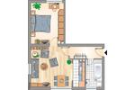 Erdgeschoßwohnung Recklinghausen Grullbad - 2.5 Zimmer, 51 m&sup2;, 211&euro; | Angebot:26385394