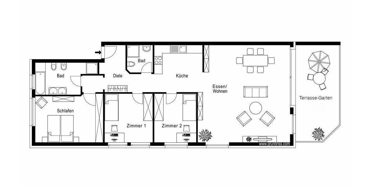 Etagenwohnung Dortmund Schanze - 4 Zimmer, 134 m&sup2;, 1.650&euro; | Angebot:26862648