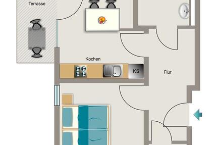 Wohnung Bochum Wiemelhausen - 2 Zimmer, 59 m&sup2;, 366&euro; | Angebot:25958492