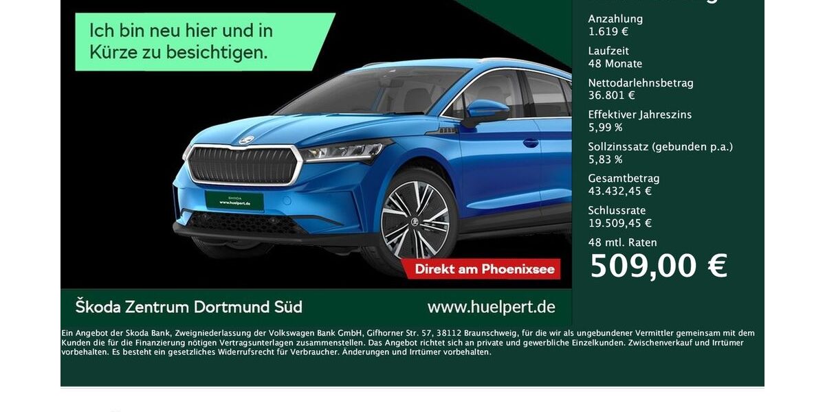 Skoda Enyaq 21.329 km 38.333 &euro; Dortmund 44269