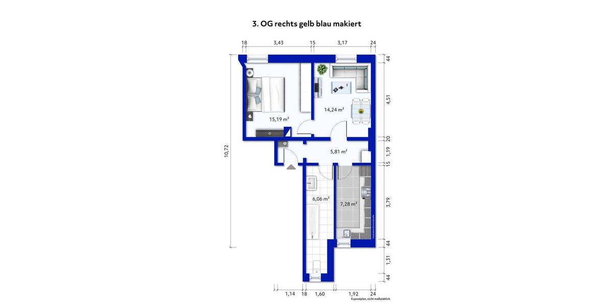 Etagenwohnung Wuppertal Langerfeld - 2 Zimmer, 49 m&sup2;, 95.000&euro; | Angebot:26176333
