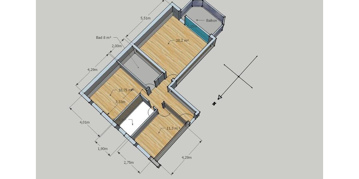 Etagenwohnung Wuppertal Gemarkung Langerfeld - 3 Zimmer, 81 m&sup2;, 185.000&euro; | Angebot:27281189