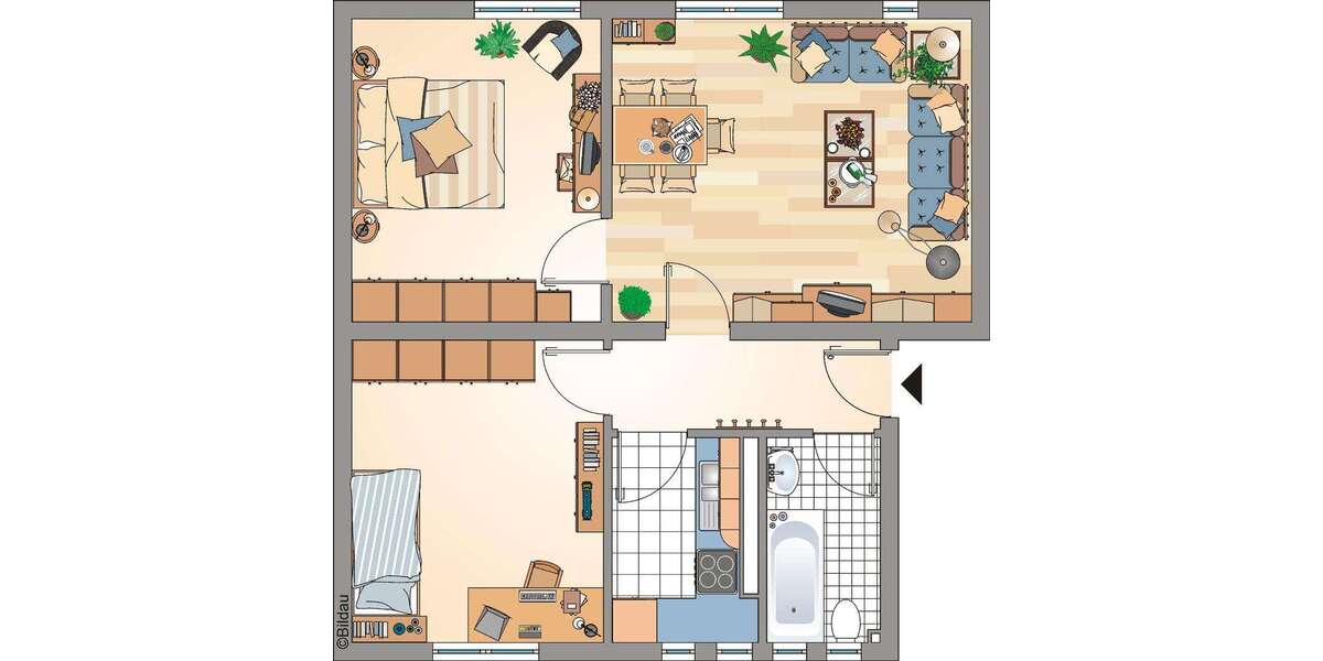 Etagenwohnung Recklinghausen Hochlarmark - 3.5 Zimmer, 65 m&sup2;, 289&euro; | Angebot:27352395