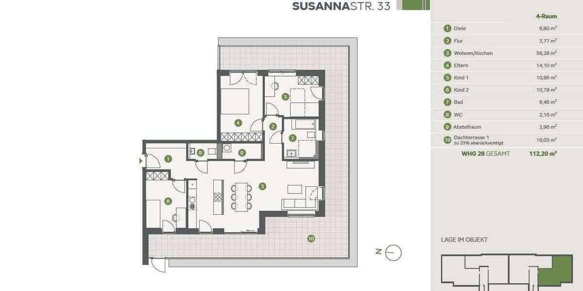 Etagenwohnung Essen Stadtbezirk II - 4 Zimmer, 112 m&sup2;, 625.000&euro; | Angebot:27345940