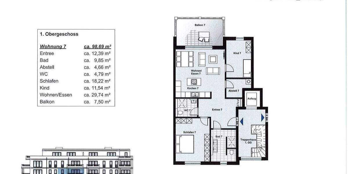 Etagenwohnung Bochum Weitmar - 3 Zimmer, 99 m&sup2;, 484.000&euro; | Angebot:25725858
