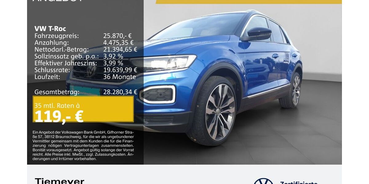 VW T-Roc 62.285 km 24.970 &euro; Bochum 44892