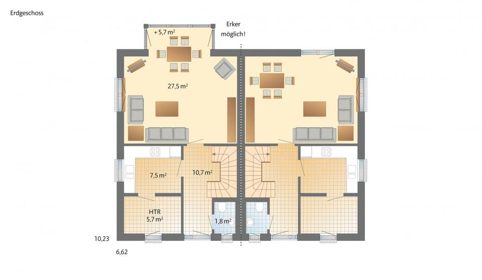 Doppelhaushälfte Mülheim an der Ruhr Linksruhr - 4 Zimmer, 120 m&sup2;, 2.599&euro; | Angebot:23174557