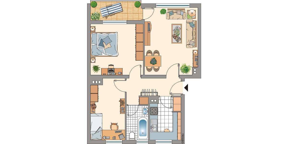 Etagenwohnung Remscheid Klausen - 3 Zimmer, 63 m&sup2;, 529&euro; | Angebot:26393023