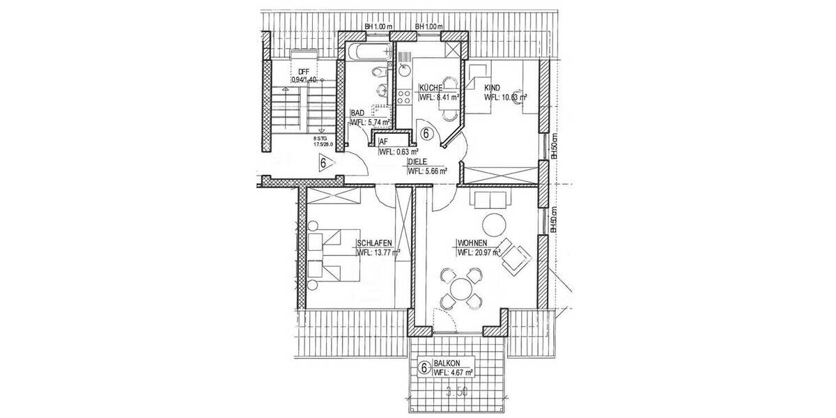 Etagenwohnung Hagen Hohenlimburg - 3 Zimmer, 70 m&sup2;, 168.000&euro; | Angebot:26307396