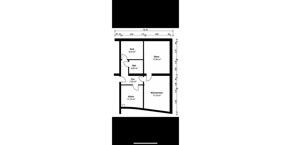 Etagenwohnung Bochum Werne - 3 Zimmer, 67 m&sup2;, 520&euro; | Angebot:27621906