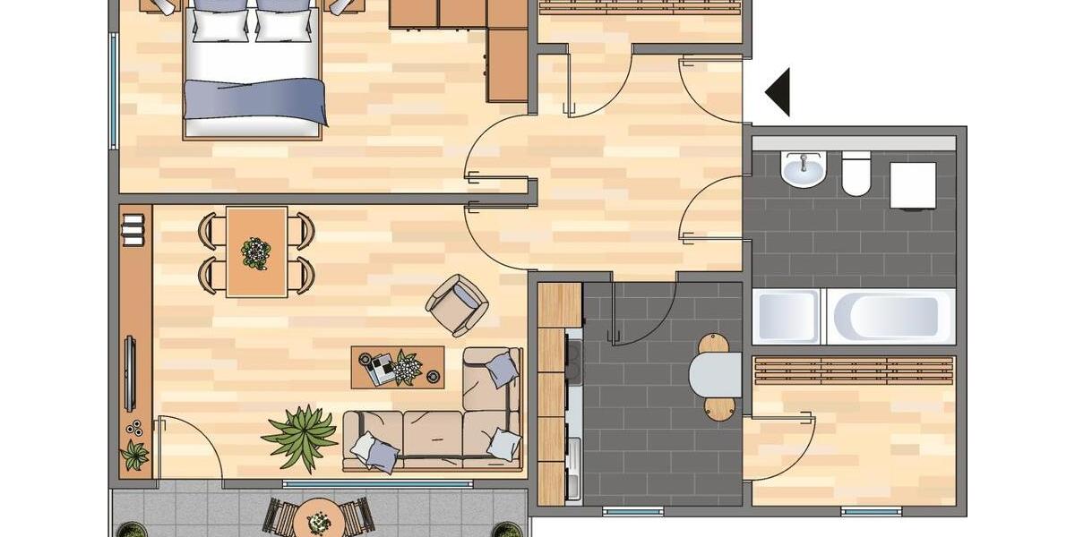 Etagenwohnung Velbert Velbert-Mitte - 2 Zimmer, 63 m&sup2;, 479&euro; | Angebot:25643811