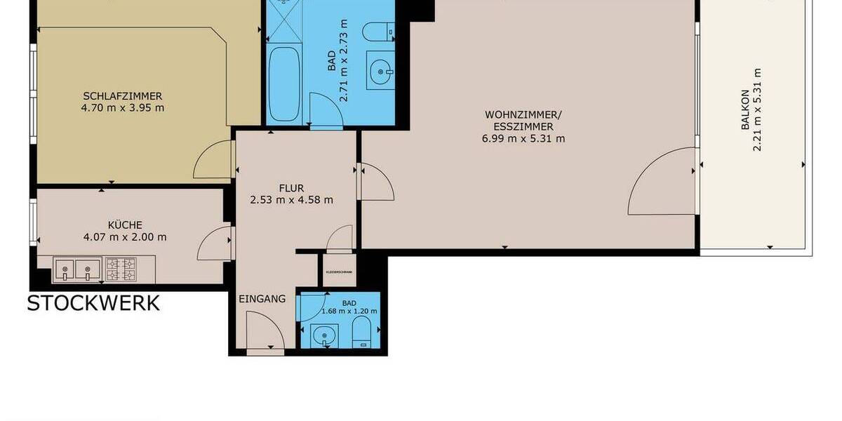 Etagenwohnung Essen Stadtkern - 2 Zimmer, 78 m&sup2;, 265.000&euro; | Angebot:26377390
