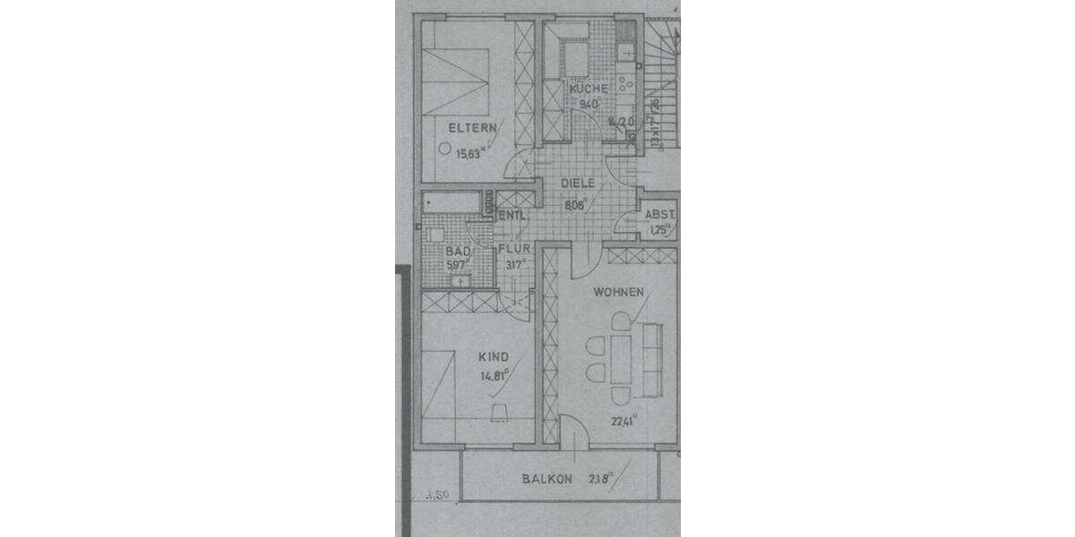 Etagenwohnung Gelsenkirchen Bulmke-Hüllen - 3 Zimmer, 83 m&sup2;, 620&euro; | Angebot:26349423