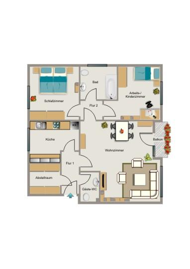 Etagenwohnung Oer-Erkenschwick Erkenschwick - 4.5 Zimmer, 86 m&sup2;, 443&euro; | Angebot:26202330