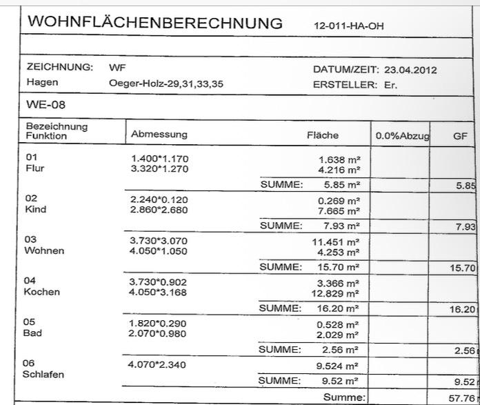 Etagenwohnung Hagen Hohenlimburg - 3 Zimmer, 58 m&sup2;, 52.000&euro; | Angebot:26799516