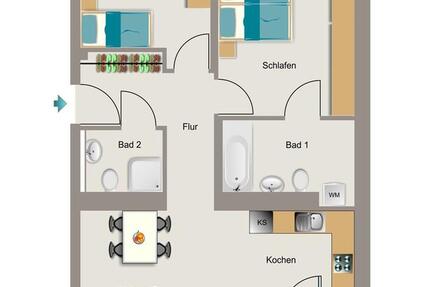 Wohnung Essen Frillendorf - 3 Zimmer, 77 m&sup2;, 919&euro; | Angebot:26228002