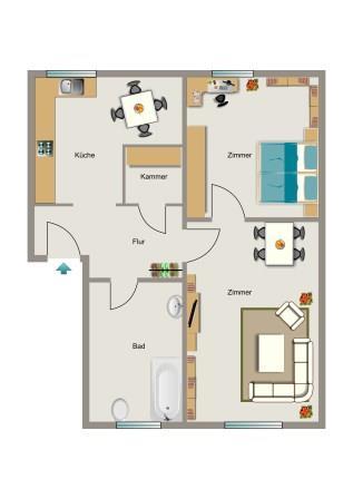 Etagenwohnung Bottrop Boy - 2.5 Zimmer, 50 m&sup2;, 376&euro; | Angebot:26389110