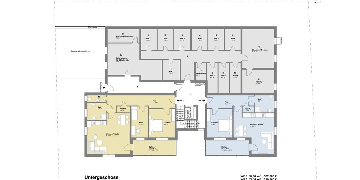 Etagenwohnung Hagen Hagen-Mitte - 2 Zimmer, 76 m&sup2;, 265.900&euro; | Angebot:26614307
