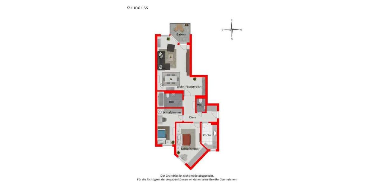 Etagenwohnung Erkrath - 3 Zimmer, 75 m&sup2;, 971&euro; | Angebot:26381536