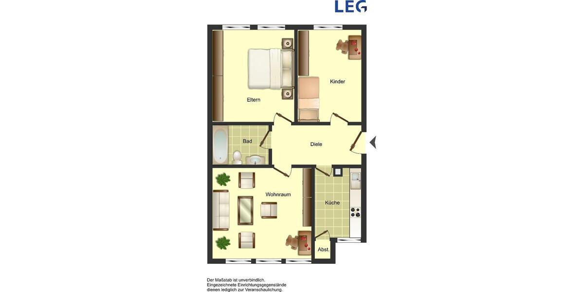 Erdgeschoßwohnung Solingen - 3 Zimmer, 77 m&sup2;, 789&euro; | Angebot:26254347