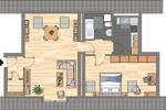 Dachgeschoßwohnung Herne Wanne - 2 Zimmer, 60 m&sup2;, 429&euro; | Angebot:26727938