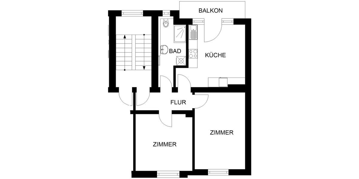Etagenwohnung Hagen Hagen-Nord - 2 Zimmer, 63 m&sup2;, 396&euro; | Angebot:26381559