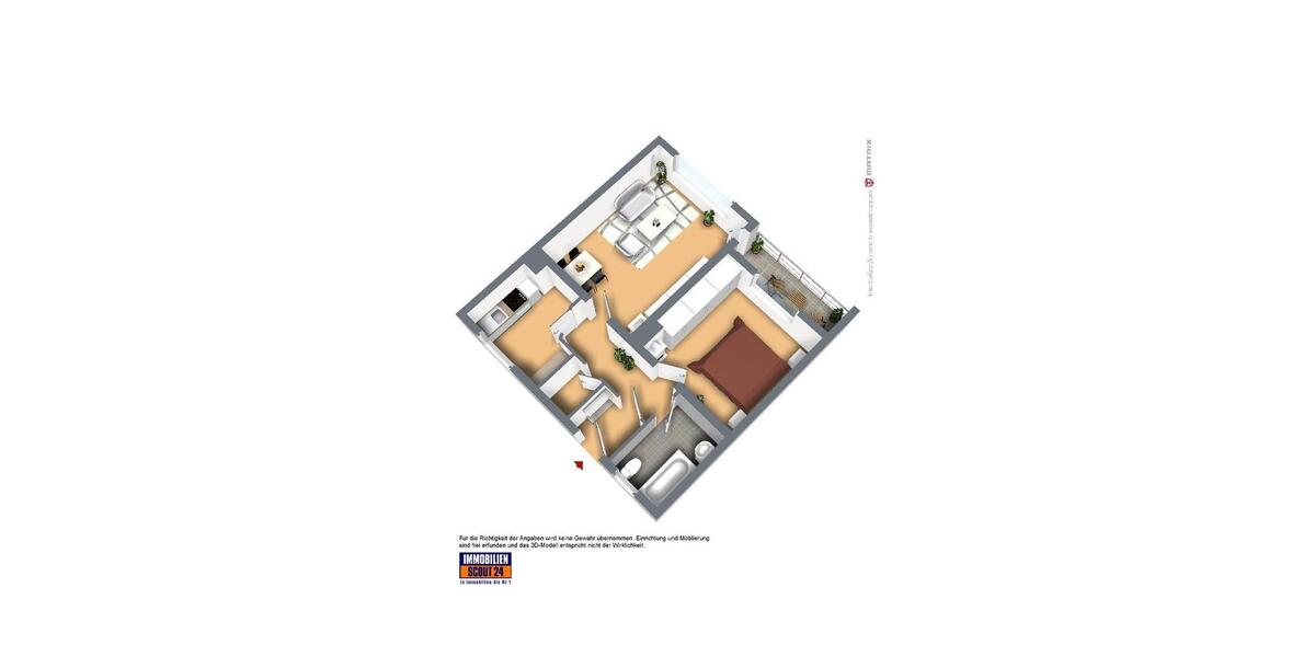 Etagenwohnung Remscheid Lüttringhausen - 2 Zimmer, 56 m&sup2;, 489&euro; | Angebot:26194330