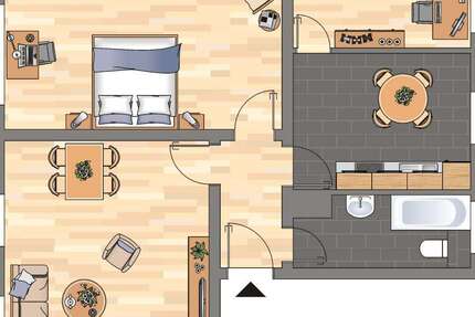 Wohnung Duisburg Beeckerwerth - 3 Zimmer, 69 m&sup2;, 519&euro; | Angebot:26392961