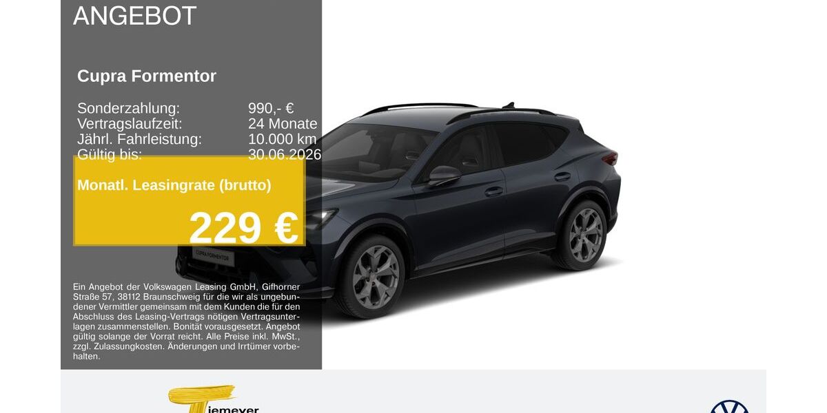 Cupra Formentor 20.083 km 33.510 &euro; Remscheid 42897