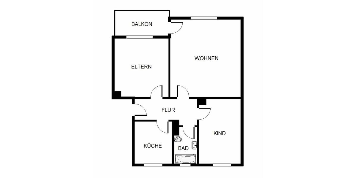 Etagenwohnung Herne Wanne-Bickern - 3 Zimmer, 66 m&sup2;, 539&euro; | Angebot:26057692