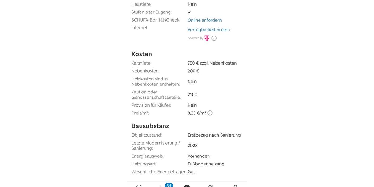 Erdgeschoßwohnung Schwerte - 3 Zimmer, 90 m&sup2;, 900&euro; | Angebot:26381611