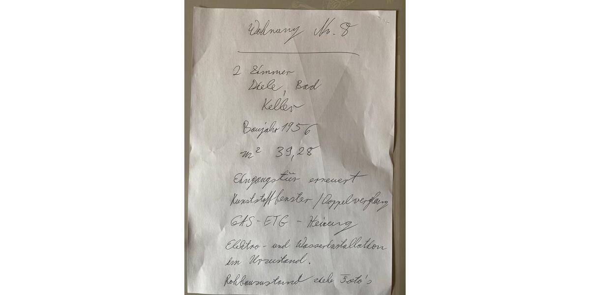 Etagenwohnung Hagen Hagen-Mitte - 2 Zimmer, 39 m&sup2;, 35.000&euro; | Angebot:27122786