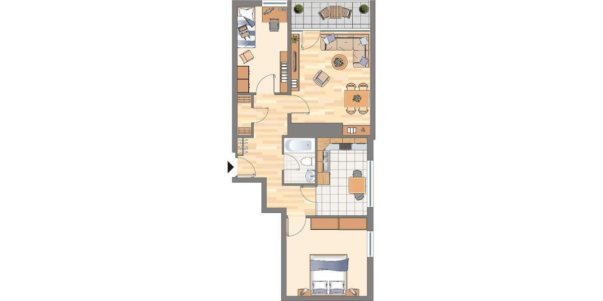 Etagenwohnung Dortmund Hörde - 3 Zimmer, 74 m&sup2;, 391&euro; | Angebot:26351220