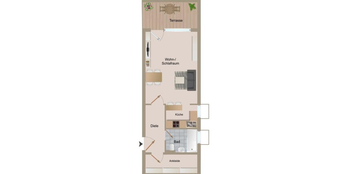 Etagenwohnung Bottrop Boy - 2 Zimmer, 45 m&sup2;, 950&euro; | Angebot:26167634