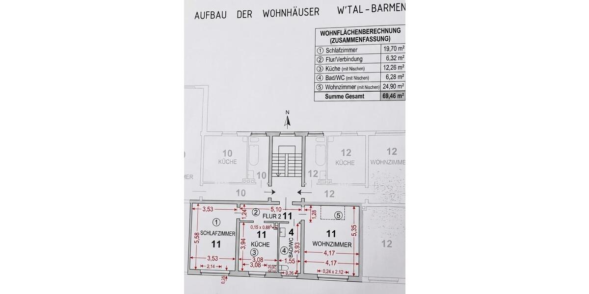 Etagenwohnung Wuppertal Gemarkung Barmen - 1 Zimmer, 69 m&sup2;, 570&euro; | Angebot:26378877