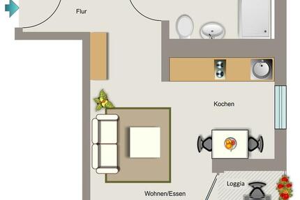 Wohnung Essen Frillendorf - 1 Zimmer, 35 m&sup2;, 422&euro; | Angebot:26231141