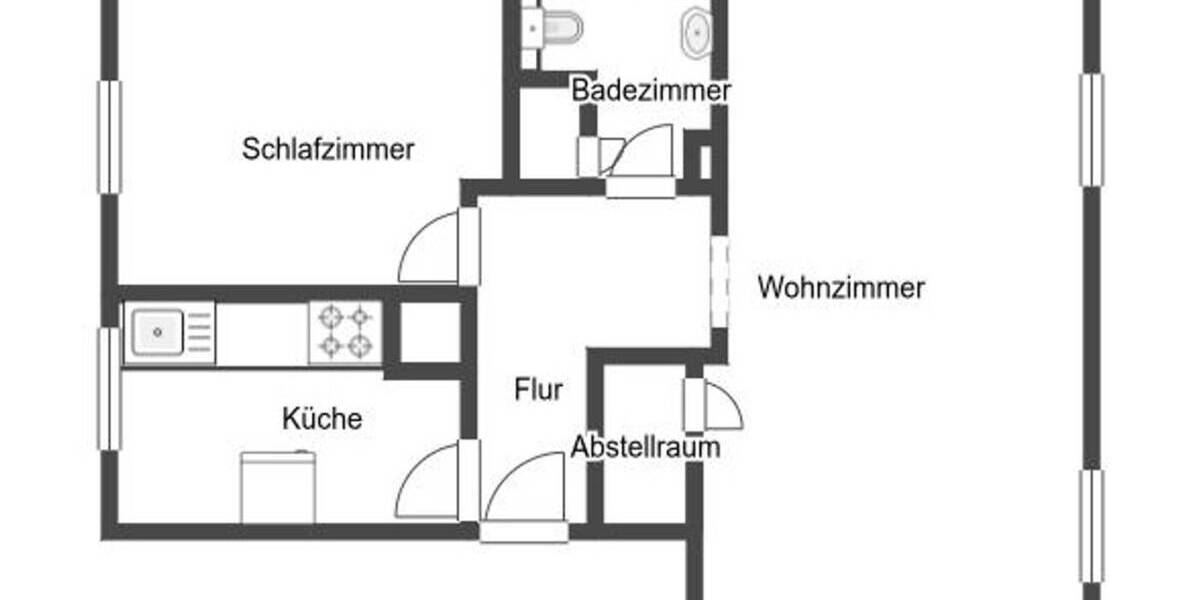 Etagenwohnung Bochum Harpen - 2 Zimmer, 48 m&sup2;, 99.000&euro; | Angebot:26218942