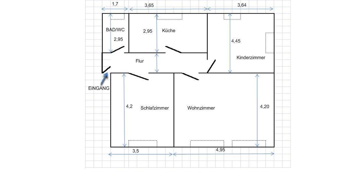 Etagenwohnung Witten Annen - 3.5 Zimmer, 78 m&sup2;, 640&euro; | Angebot:26094738