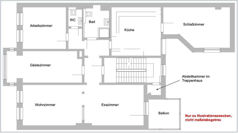 Etagenwohnung Essen Stadtkern - 4 Zimmer, 125 m&sup2;, 345.000&euro; | Angebot:26407364