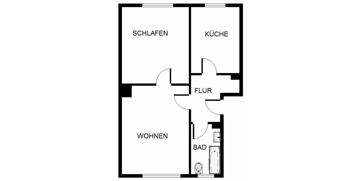 Etagenwohnung Essen Stadtbezirk III - 2 Zimmer, 51 m&sup2;, 560&euro; | Angebot:26188371